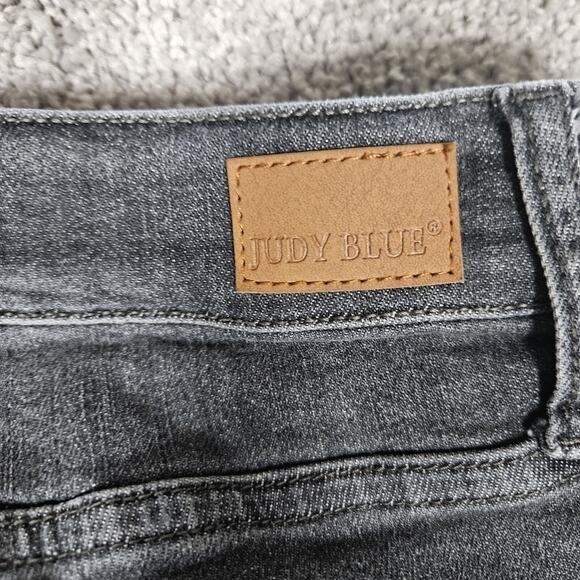 Judy Blue Jeans Womens 24 Faded Black Daisy Distressed Skinny Fit Stretch Boho - Picture 7 of 13